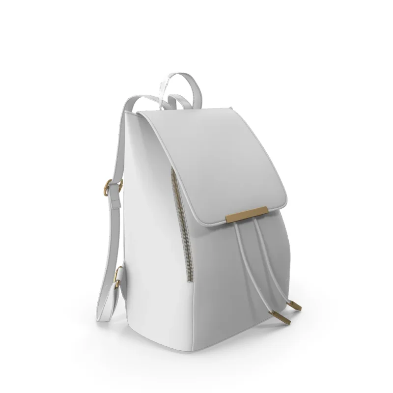 White Faux Leather Backpack